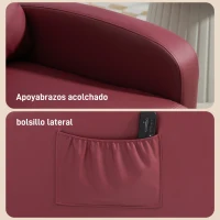 HOMCOM Sillón de Masaje Reclinable con Mando a Distancia Bolsillo Lateral y Temporizador Tapizado en PU 68x88x98cm Rojo Burdeos(m-8)