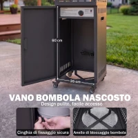 Outsunny Riscaldatore a Gas da Esterno 13 kW, Stufa a Gas Propano Portatile, Regolazione Continua Calore(m-9)