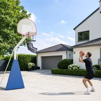 SPORTNOW Basketball Rebounder, Height Adjustable Basketball Hoop Ball Returner with 360° Rotatable Return Chute, Black(m-9)