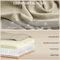 HOMCOM Massagesessel mit Aufstehhilfe, Relaxsessel, Vibrationsköpfe, mit Neigefunktion, Leinenoptik, Beige(m-6)