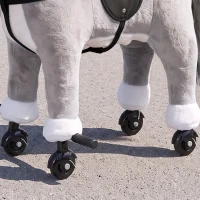 AIYAPLAY Cavalo de Brincar com Rodas, Sons de Cascos, Música, Pedais e Pegas, Estrutura em Metal, +3 Anos, 50 kg, Cinzento(m-11)