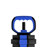 SPORTNOW Set Pesi da Palestra 6 in 1 da 20kg Totali in Plastica e Sabbia, Bilanciere e Supporto per Flessioni, Blu(m-11)