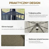 altana ogrodowa pawilon z podwójnym dachem 3x3 namiot ogrodowy namiot imprezowy beżowy(m-6)