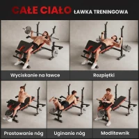 HOMCOM Ławka do ćwiczeń bez ciężarów, regulowana ławka fitness do różnych ćwiczeń, stacja treningowa, stal, plastik, Czarny+Czerwony(m-4)