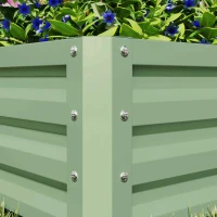 Outsunny Set of Two 60 x 60cm Steel Planter Boxes - Light Green(m-9)