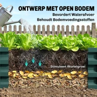 Outsunny Bedplantenbak met Stalen Kast Groen 120 x 120 x 30 cm(m-6)