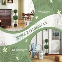 HOMCOM Zestaw 2 Sztucznych Roślin, Sztuczne Drzewka Bukszpanowe, UV-chronione, z Doniczką, Zielony(m-5)