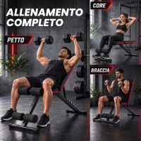 SPORTNOW Panca Palestra Pieghevole, Panca Pesi Inclinata/Declinata, Schienale Regolabile a 7 Posizioni, Nero(m-4)