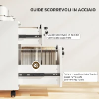 HOMCOM Schedario da Ufficio con 2 Cassetti, Ruote a Freno, Cassettiera Scrivania per Lettera/Formato A4, Bianco(m-8)