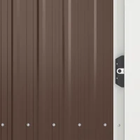 Outsunny Abri de Jardin en Métal 1,1 m², Cabane Jardin Extérieure, Porte Coulissante Verrouillable, 136x87x176cm, Marron(m-9)
