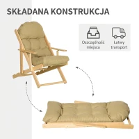 HOMCOM Fotel Akcentowy, Fotel Relaksacyjny, Regulowane Oparcie, Rama z Drewna Bukowego, do 120 kg, Brązowy(m-6)