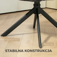 HOMCOM Fotel Tapicerowany, Akcentowy, Nowoczesny Design, Obrotowy, do 120 kg, Czarny(m-7)