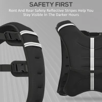 HOMCOM 8KG Weighted Vest, Running Weight Vest with Adjustable Strap, Convenient Pocket and Reflective Strips for Men and Women(m-7)