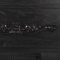 HOMCOM Camino Elettrico da Terra/Incasso con Cornice e Ripiano per TV 55'', 1800W, Effetto Fiamma 3D, Timer, Nero(m-11)