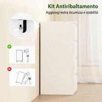 HOMCOM Comò per Camera da Letto, Moderno Comò a 4 Cassetti, Design Slim Lucido per Soggiorno, Corridoio, Bianco(m-9)