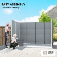 Outsunny 10 x 6 ft Resin Garden Shed, Outdoor Storage Shed with Floor, Windows, Lockable Doors and Vents, Grey(m-7)