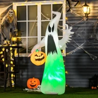 HOMCOM Halloween samopompujący upiór duch halloweenowa dekoracja z podświetleniem LED(m-10)