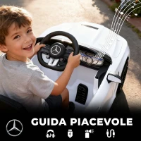 AIYAPLAY Macchina Elettrica per Bambini 12V Mercedes-AMG, Auto Elettrica Bambini, 2 Motori, Telecomando, Bianco(m-7)