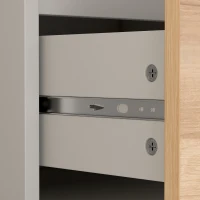 HOMCOM Aparador com 2 Portas e 3 Gavetas, Móvel de TV até 55 Polegadas, 120x35x74,5 cm, Branco e Carvalho(m-14)