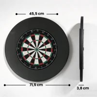 SPORTNOW Dartscheibe Dartboard-Set mit Schutzring, 6 Dartpfeile mit Stahlspitzen, Sisal, Kunststoff, Schwarz(m-3)