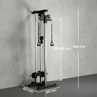 SPORTNOW Lat Machine da Parete con Pulegge Regolabili a 15 Livelli, Stazione a Cavi con Pulldown e Carico Pesi(m-3)