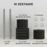 Zestaw hantli 30KG z obciążeniem do domu, stal, PU(m-6)