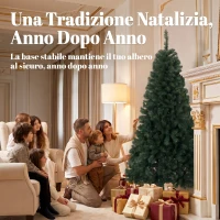 HOMCOM Albero di Natale 180 cm Artificiale, Albero di Natale Folto Realistico, Design in Abete Norvegese, Verde(m-8)
