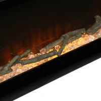 HOMCOM Camino Elettrico da 170 cm a Incasso o a Parete, 1500W, Timer 24 Ore, Fiamma Regolabile, Cristalli(m-10)