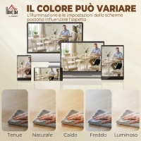 HOMCOM Tavolo da Pranzo Pieghevole per 2-6 Persone, Tavolo a Ribalta 74-134 cm Effetto Legno, in Acciaio, Naturale(m-7)