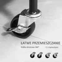 Wieszak na ubrania na kółkach, czarny, z drążkiem(m-7)
