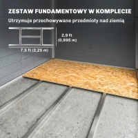 Domek ogrodowy 4,1m³, dach jednospadowy, 240 x 190 cm(m-6)