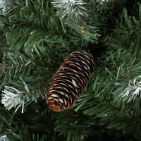 HOMCOM Albero di Natale Innevato 180 cm con 802 Rami, 59 Pigne, Effetto Realistico, Base Pieghevole in Metallo(m-11)