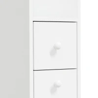 HOMCOM Mobiletto Bagno Salvaspazio, Mobile Bagno Stretto a 3 Livelli con Ripiano Aperto e Cassetti Estraibili su Ruote(m-11)