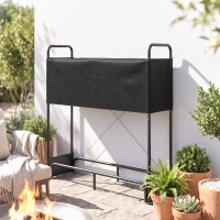 Outsunny Portalegna da Interno ed Esterno in Acciaio Zincato con Copertura e Borsa in Oxford 600D, Portata 300 kg, Nero(m-13)
