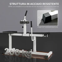 SPORTNOW Macchina per Polpacci Seduti, Macchina per Polpacci Regolabile, per Allenamento Gambe Polpacci, Bianco(m-6)