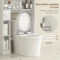 HOMCOM Mobile Sopra WC con Armadietto a 2 Ante e Ripiani Aperti, 80x19.5x170 cm, per Bagno e Lavanderia, Bianco(m-6)