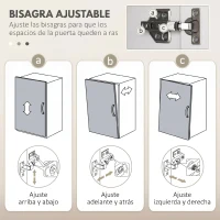 HOMCOM Mueble Bajo Lavabo con 2 Puertas y Estante Ajustable para Lavabo con o sin Pedestal 60x34x70 cm Blanco Brillo(m-9)
