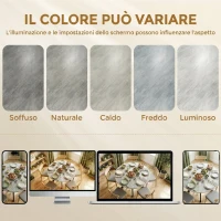 HOMCOM Tavolo da Pranzo Rotondo Pieghevole per 2-6 Persone, Ø110 cm con Gambe a X in Acciaio, Grigio Cemento(m-7)