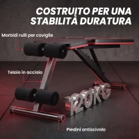 SPORTNOW Panca Palestra Pieghevole, Panca Pesi Inclinata/Declinata, Schienale Regolabile a 7 Posizioni, Nero(m-9)