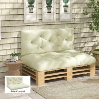 Outsunny Cuscini da Giardino Set 2 Pezzi per Schienale e Seduta con Imbottitura Spessa, Cuscini da Esterno(m-10)