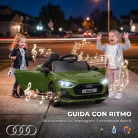 AIYAPLAY Macchina Elettrica per Bambini 12V Audi A5L con Telecomando, Batteria al Litio, 2 Motori, Telecomando, Verde(m-9)