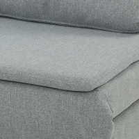 HOMCOM Poltrona Letto con Schienale Regolabile 3 Posizioni, Cuscino Sfoderabile in Tessuto Effetto Lino, Grigio Chiaro(m-11)