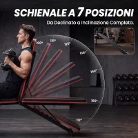 SPORTNOW Panca Palestra Pieghevole, Panca Pesi Inclinata/Declinata, Schienale Regolabile a 7 Posizioni, Nero(m-5)