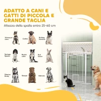 PawHut Cancellino per Cani Regolabile da 76-104 cm, Cancelletto Alto 106 cm con 2 Estensioni, Bianco(m-9)