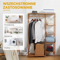 Wieszak na ubrania z półką i miejscem na buty, natura(m-6)