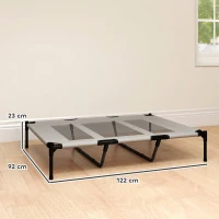 PawHut Cama Elevada para Perros Grandes Cama para Perros con Zona de Malla Transpirable y Bolsa 122x92x23 cm Gris Claro(m-3)