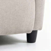HOMCOM Poltrona Massaggiante e Reclinabile a 160° con Poggiapiedi e Telecomando, 66x91x108 cm, in Ciniglia Bianco Crema(m-11)