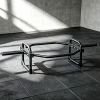 SPORTNOW Barra Olimpica Esagonale, Barra Bilanciere 5cm con Capacità 300kg per Panca, Stacchi, Scrollate, Nero(m-12)