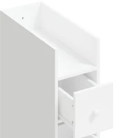 HOMCOM Mobiletto Bagno Salvaspazio, Mobile Bagno Stretto a 3 Livelli con Ripiano Aperto e Cassetti Estraibili su Ruote(m-10)