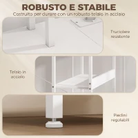 HOMCOM Scrivania Angolare Reversibile per Computer, con Prese di Corrente, Tavolo per PC per Ufficio e Studio, Bianco(m-8)